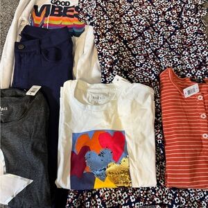 Kids Kidpik LOT size L ( 4 shirts, pair of blue jeans, 1 dress )